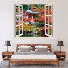 Chinese Red Temple 3D Window Wall Sticker