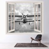 Vintage Aircraft 3D Window Wall Sticker