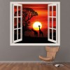 Red Safari Sunset 3D Window Wall Sticker
