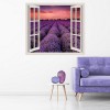 Purple Lavender Field 3D Window Wall Sticker