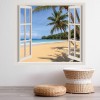 Palm Tree Beach 3D Window Wall Sticker