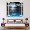 Blue Moon Ocean 3D Window Wall Sticker