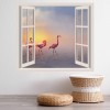Flamingo Walk 3D Window Wall Sticker