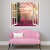 Enchanted Pink Forest 3D Window Wall Sticker