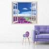Purple Flower Meadow 3D Window Wall Sticker