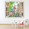 Unicorn Enchanted Forest 3D Window Wall Sticker