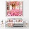 Pink Cherry Blossom Trees 3D Window Wall Sticker