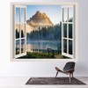 Lake Antorno Italy Mountain Landscape 3D Window Wall Sticker