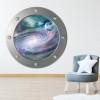 Purple Galaxy Spiral Space Porthole Wall Sticker