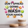 Wash Your Hands, Germs Bathroom Wall Sticker