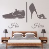 His & Hers Shoes Toilet Bathroom Wall Sticker