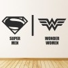 Superman & Wonder Woman Toilet Bathroom Wall Sticker