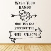 Wash Your Hands Fun Zombie Wall Sticker