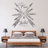 Free & Wild Quote Feathers Wall Sticker