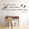 He Will Cover You With His Feathers Psalm 91:4 Wall Sticker