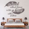 A Heart Without Dreams Feather Quotes Wall Sticker