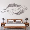 Come Fly With Me Feather Quote Wall Sticker