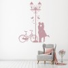 Romance Couple Bicycle & Lamp Post Wall Sticker