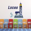 Personalised Name Blue Lighthouse Wall Sticker