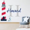 Personalised Name & Initial Lighthouse Wall Sticker