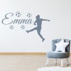 Personalised Name Girls Football Kick Wall Sticker