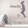 Personalised Name Girls Football Wall Sticker