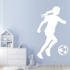 Girls Football Striker Wall Sticker