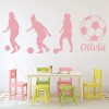 Personalised Name Girls Football Players Wall Sticker