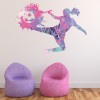 Girls Football Strike Pink Paint Splash Wall Sticker