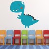 Happy T-Rex Blue Dinosaur Wall Sticker