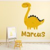 Personalised Name Yellow Brontosaurus Dino Wall Sticker