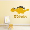 Personalised Name Yellow Dinosaurs Wall Sticker