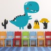 Blue T- Rex Dinosaur Childrens Wall Sticker