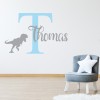 Personalised Name & Initial T-Rex Kids Wall Sticker