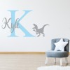 Personalised Name & Initial Velociraptor Wall Sticker