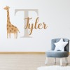 Personalised Name & Initial Giraffe Nursery Wall Sticker