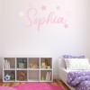 Personalised Name Pink Stars Wall Sticker