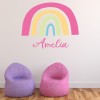 Personalised Name Pink Rainbow Wall Sticker