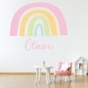 Personalised Name Pastel Pink Rainbow Wall Sticker
