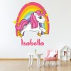 Personalised Name Rainbow & Unicorn Wall Sticker