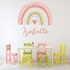 Personalised Name Pink Design Rainbow Wall Sticker