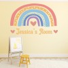 Personalised Name Rainbow & Hearts Wall Sticker