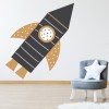 Black & Gold Rocket Nursery Wall Sticker