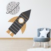 Space Rocket & Planet Nursery Wall Sticker