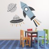 Rocket Space Ship Nursery Wall Sticker Set