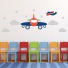 Airplane & Clouds Nursery Scene Wall Sticker