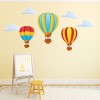 Colourful Hot Air Balloons & Clouds Wall Sticker