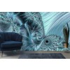 Ice Blue Fractal Wave Wall Mural by Andrea Haase