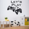 Lets Play Game Controllers Gamer Kids Wall Sticker