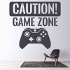 Caution! Game Zone Gamer Kids Wall Sticker